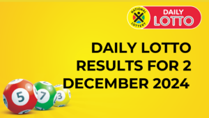 Ithuba Daily Lotto Results For 02 December 2024 daily lotto results