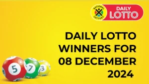 Congratulations to The Daily Lotto Winners for 8 December 2024 Congratulations to The Daily Lotto Winners for 21 December 2024