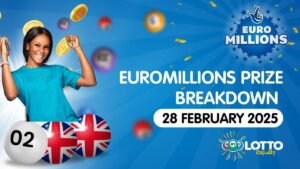 EuroMillions Results for 28 February 2025 – Jackpot Winner Announced! EuroMillions results for 28 February 2025 are in! A jackpot winner scooped €52.4M! See the prize breakdown now.